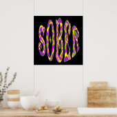 SOBER Retro 60 Art Psychedelic Poster (Keuken)