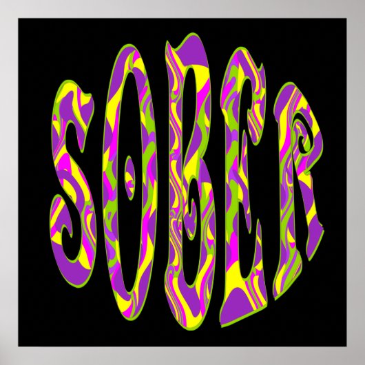SOBER Retro 60 Art Psychedelic Poster (Voorkant)