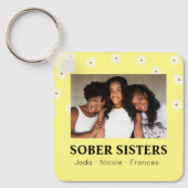Sober Sisters Schattigee aangepaste naam & datum D Sleutelhanger (Voorkant)