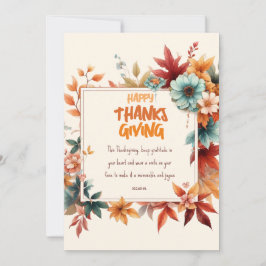 Sober Thanksgiving Cards with Fall Flowers Kaart