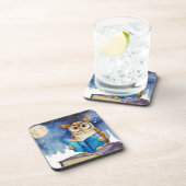 Sober Uil lezen Big Book Recovery Bier Onderzetter (Rechterzijde)