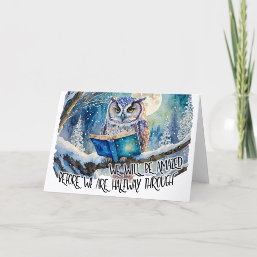 Sober Uil lezen Big Book Recovery Jubileum Kaart (Voorkant)