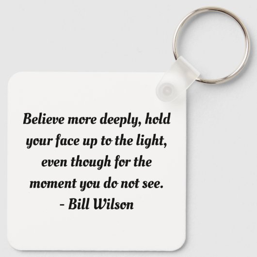 Sober Uil w / Big Book A Prayer CUSTOM Sleutelhanger (Achterkant)