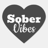 Sober Vibes - Motivatie Sobriety Recovery Gift Hart Sticker (Voorkant)