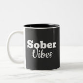Sober Vibes - Motivatie Sobriety Recovery Gift Tweekleurige Koffiemok (Links)