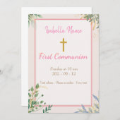 Sobere Gouden Kruis-bloemkaart Kaart (Voorkant / Achterkant)