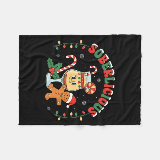Soberlicious Sober Funny Sobriety Recovery Aa Na H Fleece Deken (Voorkant (Horizontaal))