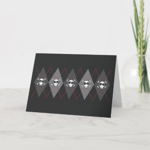 Sobieski Skull Argyle Zwart Wenskaart Kaart