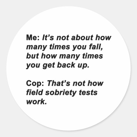 Sobriettest Ronde Sticker (Voorkant)
