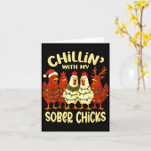 Sobriety Anniversary Recovery Funny Sober Chicks  Kaart (Gele Bloem)