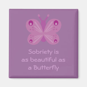 Sobriety butterfly magnet