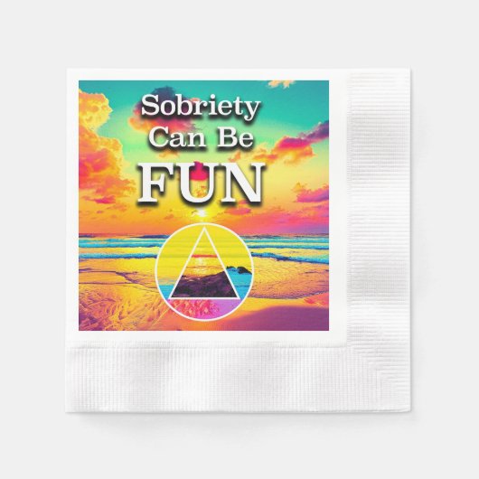 Sobriety Can Be Fun Recovery Slogan Sunrise Servet (Voorkant)