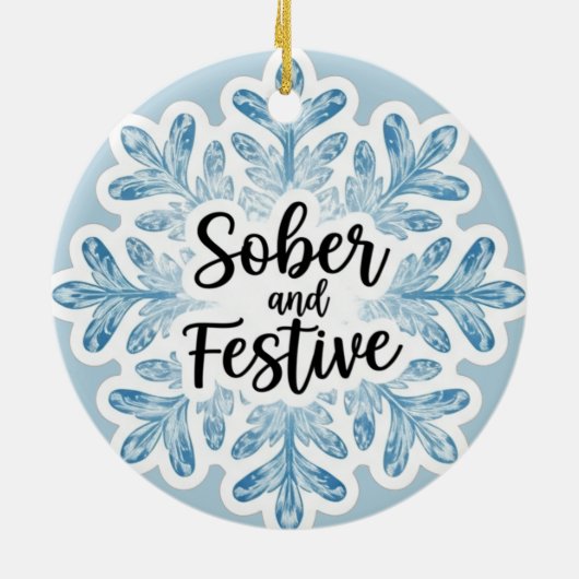 Sobriety Christmas Keramisch Ornament (Achterkant)