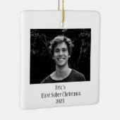 Sobriety Gift Keepsake minimale foto Keramisch Ornament (Rechts)