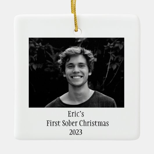 Sobriety Gift Keepsake minimale foto Keramisch Ornament (Voorkant)