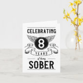 Sobriety Gift Recovery Jubileum 8 jaar nuchter Kaart (Gele Bloem)