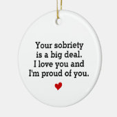 Sobriety Gift, Sober Anniversary Keramisch Ornament (Links)