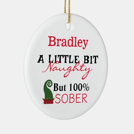 Sobriety Grappige Kerstmis Keramisch Ornament (Rechts)