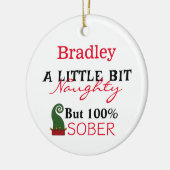 Sobriety Grappige Kerstmis Keramisch Ornament (Links)