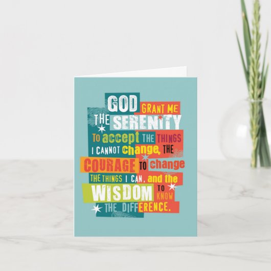 Sobriety Herstel Kaart - Serenity Sobriety Prayer (Voorkant)