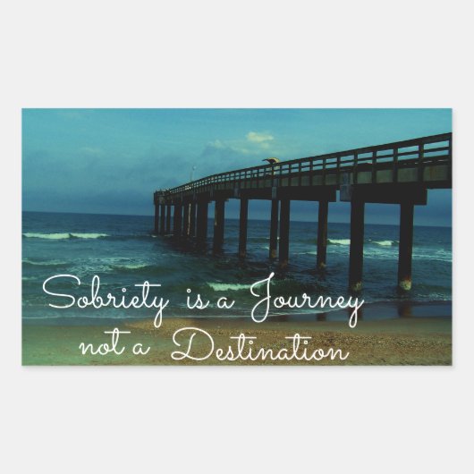 Sobriety is een reis rechthoekige sticker (Voorkant)