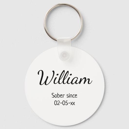 Sobriety Jubileum aangepaste naam en datum Sleutelhanger (Achterkant)