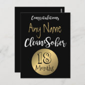 Sobriety kaart 12 stap nuchtere verjaardag verjaar (Voorkant / Achterkant)