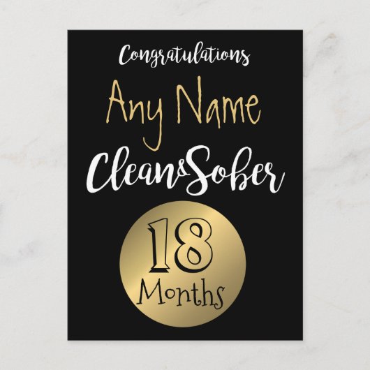 Sobriety kaart 12 stap nuchtere verjaardag verjaar (Voorkant)