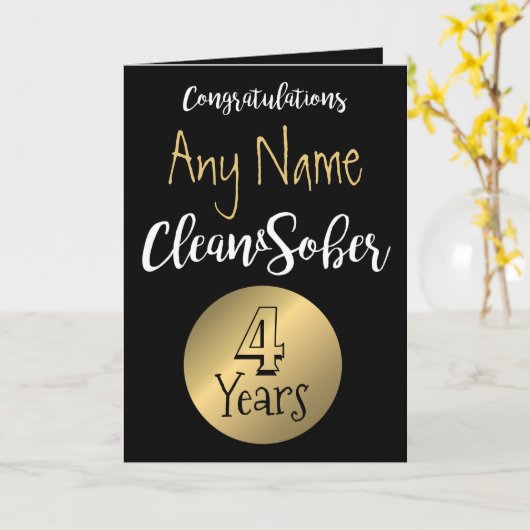 Sobriety kaart 12 stap nuchtere verjaardag verjaar (Gele Bloem)