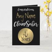 Sobriety kaart 12 stap nuchtere verjaardag verjaar (Gele Bloem)