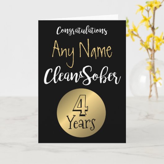 Sobriety kaart 12 stap nuchtere verjaardag verjaar (Gele Bloem)