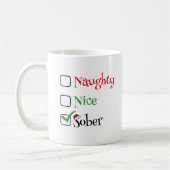 Sobriety Kerst Mok, Ondeugend - Nice - Sober Koffiemok (Links)