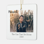 Sobriety Modern Minimaal met Foto Sober Ondersteun Keramisch Ornament (Links)