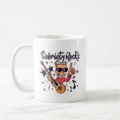 Sobriety Rocks Fun Cartoon Custom Naam Sober Datum Koffiemok (Links)