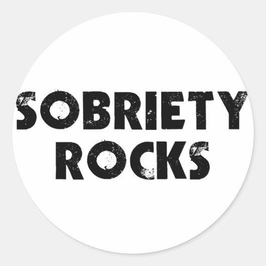 Sobriety Rocks Ronde Sticker (Voorkant)