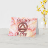SOBRIETY ROCKS Sober Recovery AA-Wenskaart Kaart (Gele Bloem)