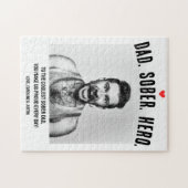 Sobriety Support Gift, Papa Hero Sober Custom Foto Legpuzzel (Horizontaal)