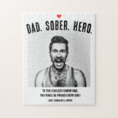 Sobriety Support Gift, Papa Hero Sober Custom Foto Legpuzzel (Verticaal)