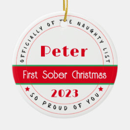 Sobriety Xmas Gift,  naam Keramisch Ornament