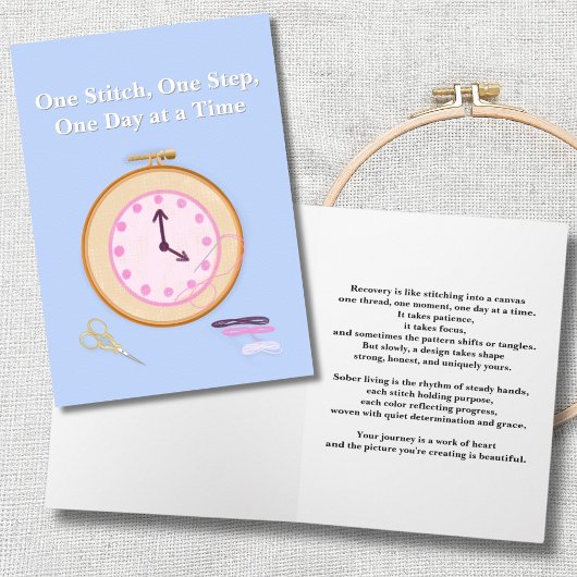 Sobrietyit Nu Moed inspuitend Borduurwerk Canvas Kaart