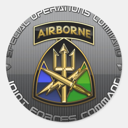 SOC Gezamenlijke strijdkrachten, commando CSIB+SSI Ronde Sticker (Voorkant)