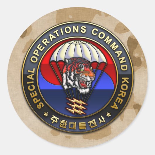 SOC Korea Embleem Ronde Sticker (Voorkant)