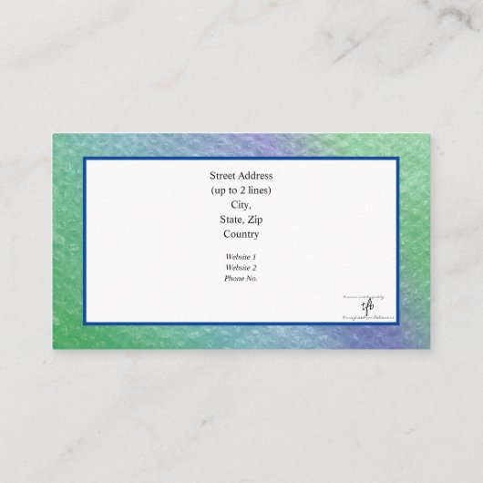 Soca Cools Bubble Wrap Background I Reseller Visitekaartje (Achterkant)