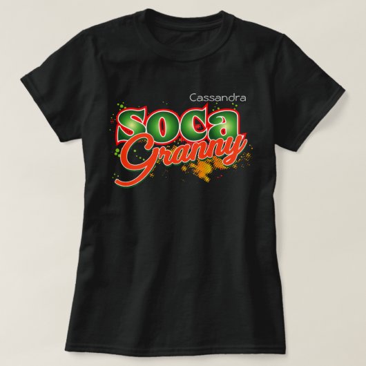 Soca Granny (gepersonaliseerd) T-shirt (Design voorkant)