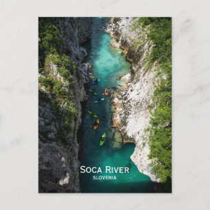 Soca in Kobarid, Slovenië. Alpiene sprookje. Briefkaart