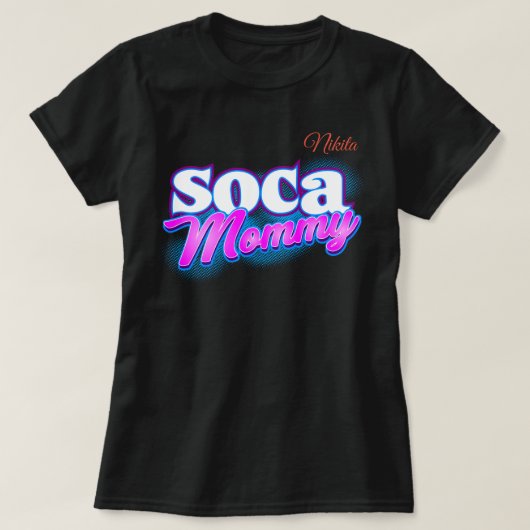 Soca Moeder Roze en Witte Tekst T-shirt (Design voorkant)