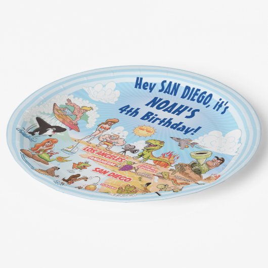 SoCal Birthday Paper-Borden Papieren Bordje (Gekanteld)