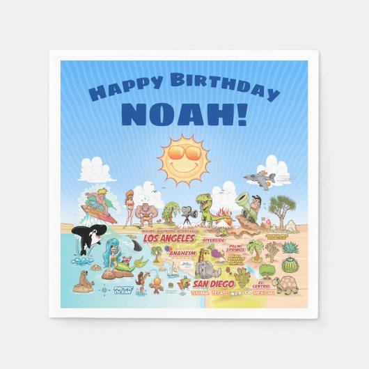 SoCal Custom Birthday Napkins Servet (Voorkant)