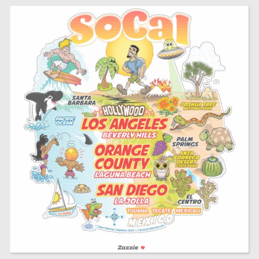 SoCal custom-cut vinyl Sticker (Vel)