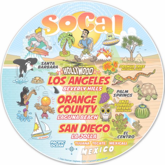 SoCal custom-cut vinyl Sticker (Voorkant)